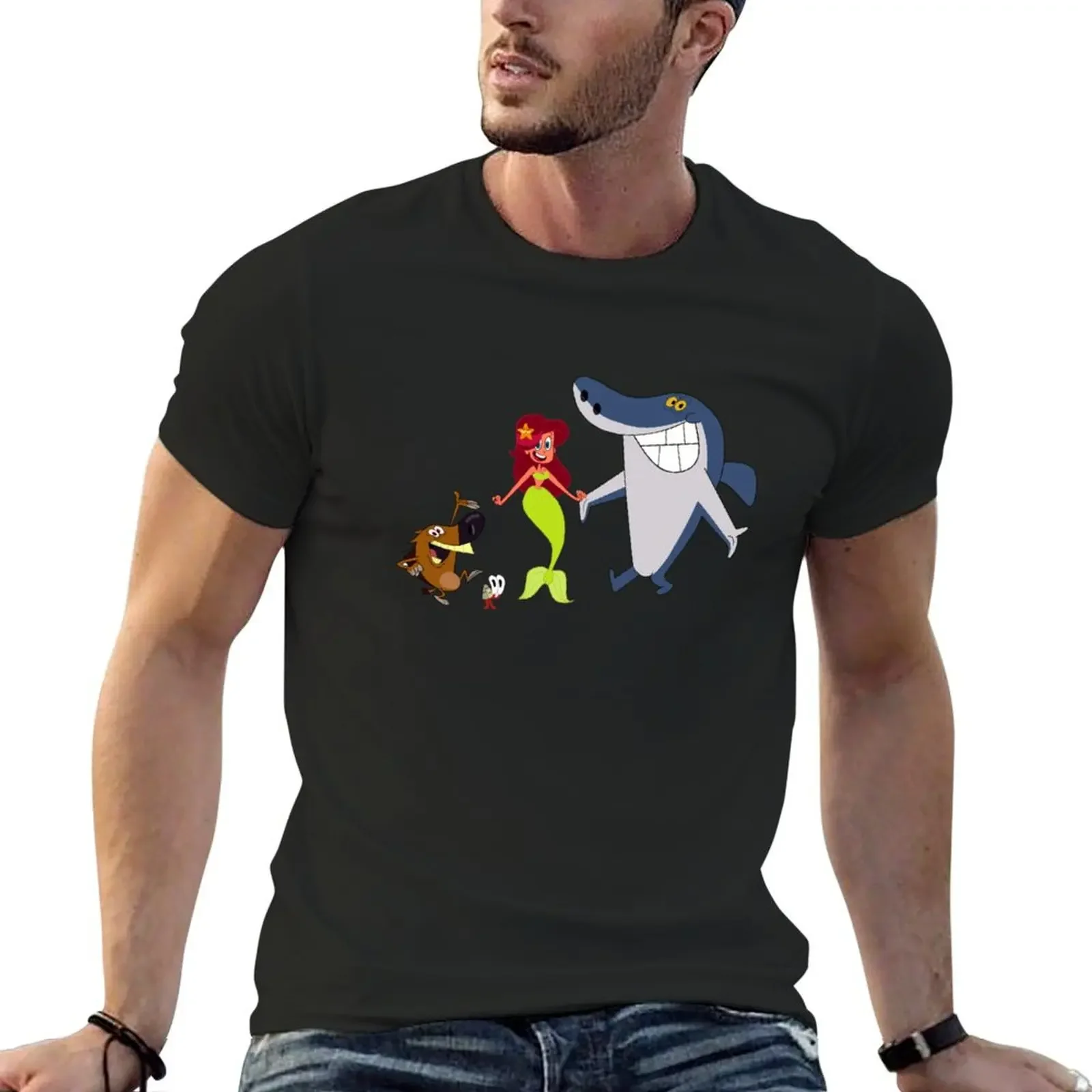 

Zig and Sharko Famous Cartoon T-Shirt summer top aesthetic clothes plus sizes Aesthetic clothing big and tall t shirts for men