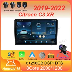 For Citroen C3 XR 2019 2020 2021 2022 Android 15 Carplay Car Radio Navigation Multimedia Player Stereo WiFi+4G video BT DVD 2DIN