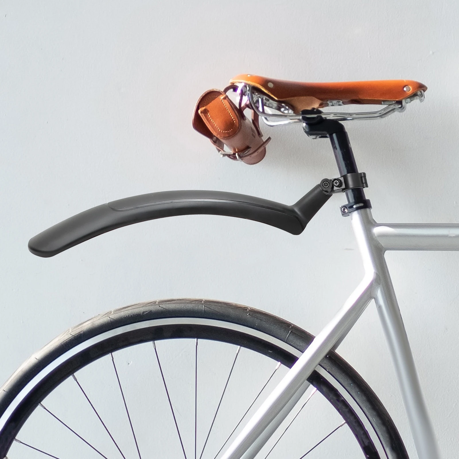 

26 Inch Bike Mud Guard Black Color Rear Frame Mounted Suitable with without Rear Suspension Durable Plastic Easy