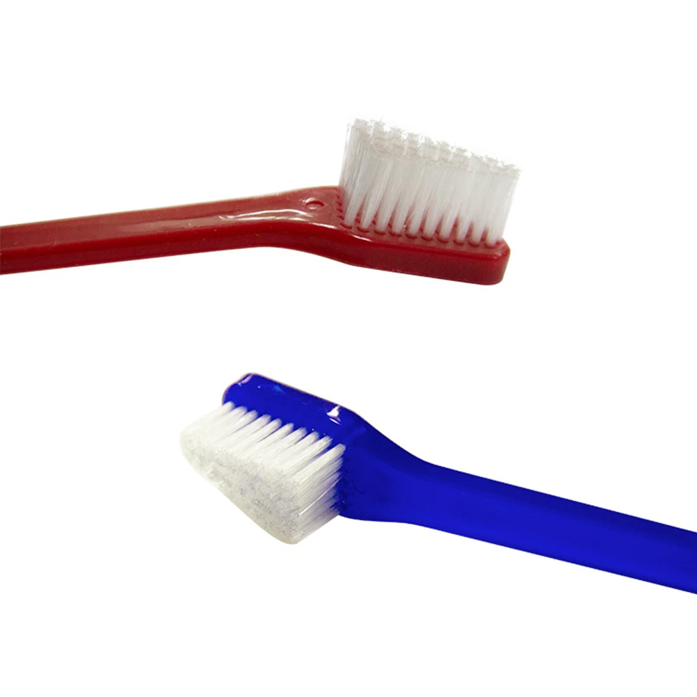 

2 Pcs Dog Tooth Brushing Kit Pet Double Toothbrush Toothbrushes Set Teeth Dental