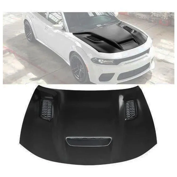 Car Parts Hood For Dodge Charger 2015-2022 Black SRT Redeye Widebody Style Hood Aluminum