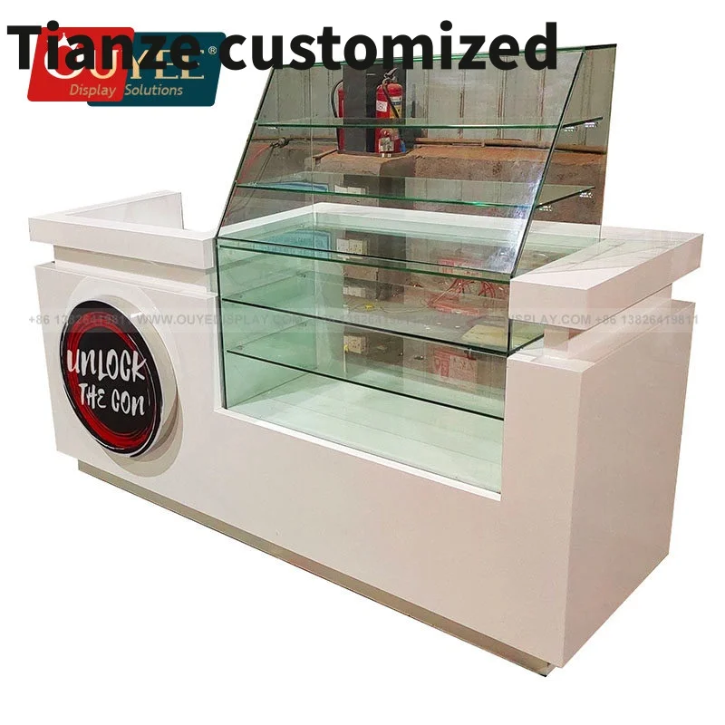 Customized-Shop Design Smoke Waterfall Table Glass Cabinet Supermarket Display Cases Smoke Shop