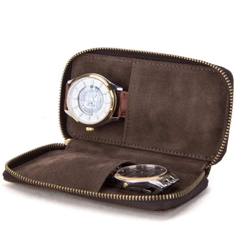 

Leather watch storage box for convenient mechanical watch storage bag, single person watch box, men's and women's travel