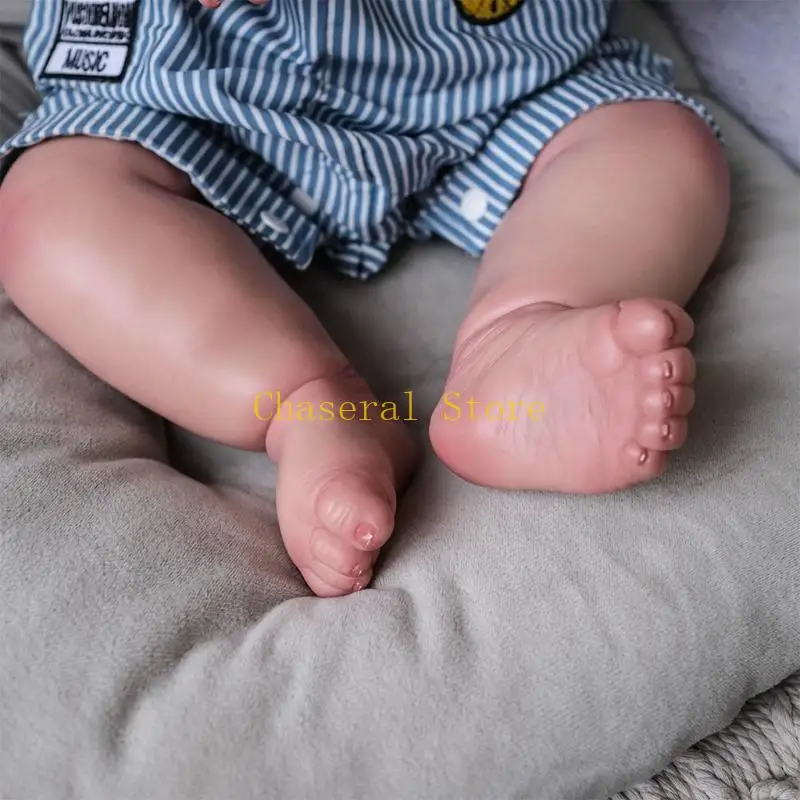 

E7CE 50 см Baby силиконовые куклы для сна для мальчиков, куклы с укорененными волосами, ручная роспись, куклы для детей,