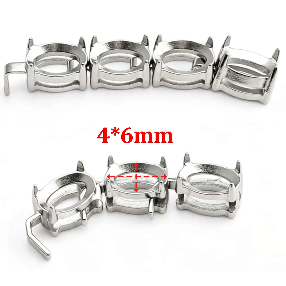 10 Stück Edelstahl Leere Krallenfassungen für Tennisarmbänder und Halsketten, Kristallsteinhalter für Strasssteine – Detail 1