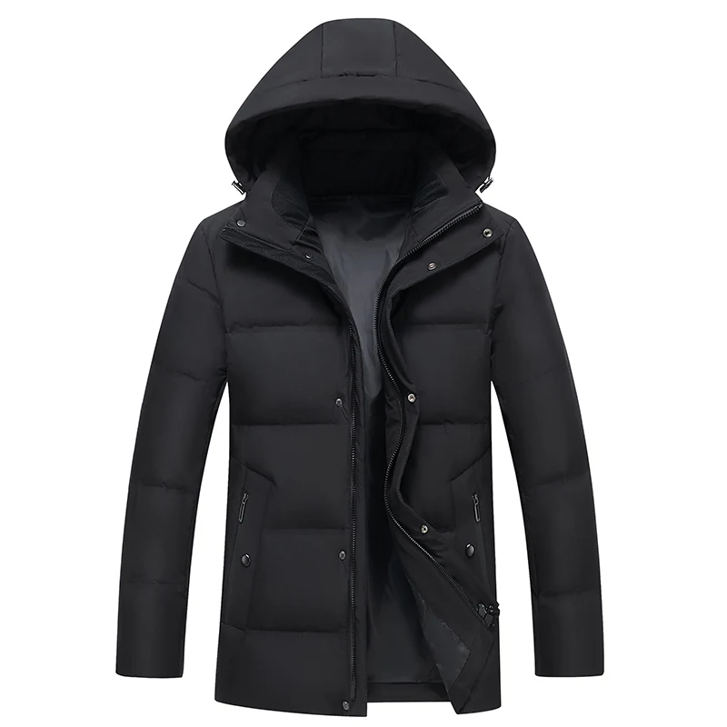 

Winter Outdoor Men Hiking Down Jacket with Hood Comfortable Warm Outerwear Fashion Slim Fitting Male Parkas Coats High Quality