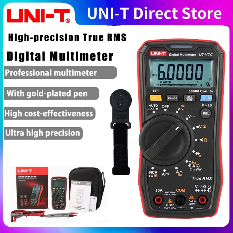 UNI-T UT117C multimetro professionale ad alta precisione con vero valore efficace AC/DC ohmmetro elettrico multiuso originale