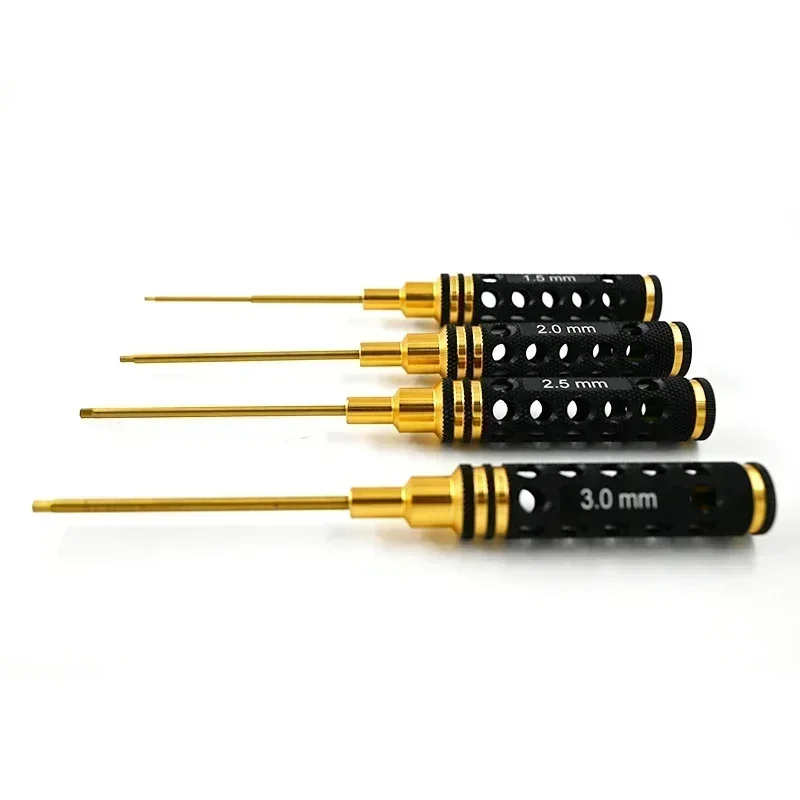 4pcs/set Titanium Plating 1.5/2/2.5/3mm Hexagon Screwdriver Screw Driver Tool Kit For Rc Model Car Boat Airplane