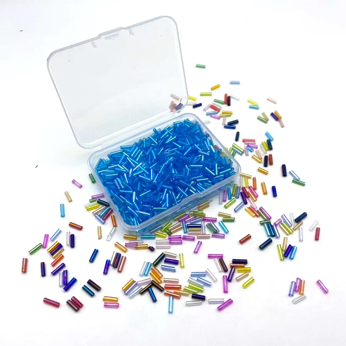 

Color coated triple tube 2 * 7mm Glass tube shaped dispersed beads Handmade DIY bracelet necklace making materials