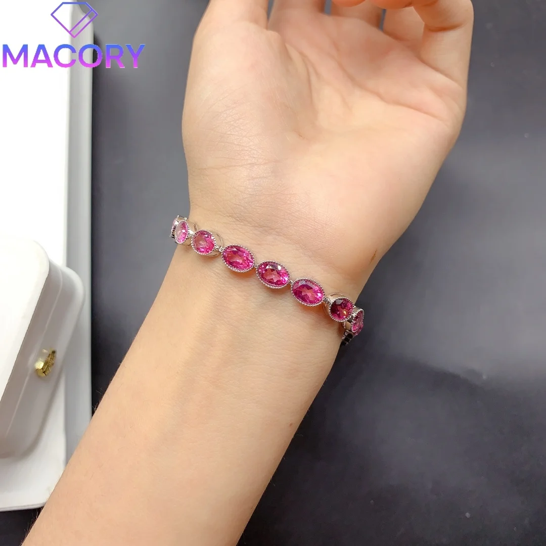 925 silver certified natural Topaz bracelet female luxury jewelry free delivery gem Christmas wholesale female