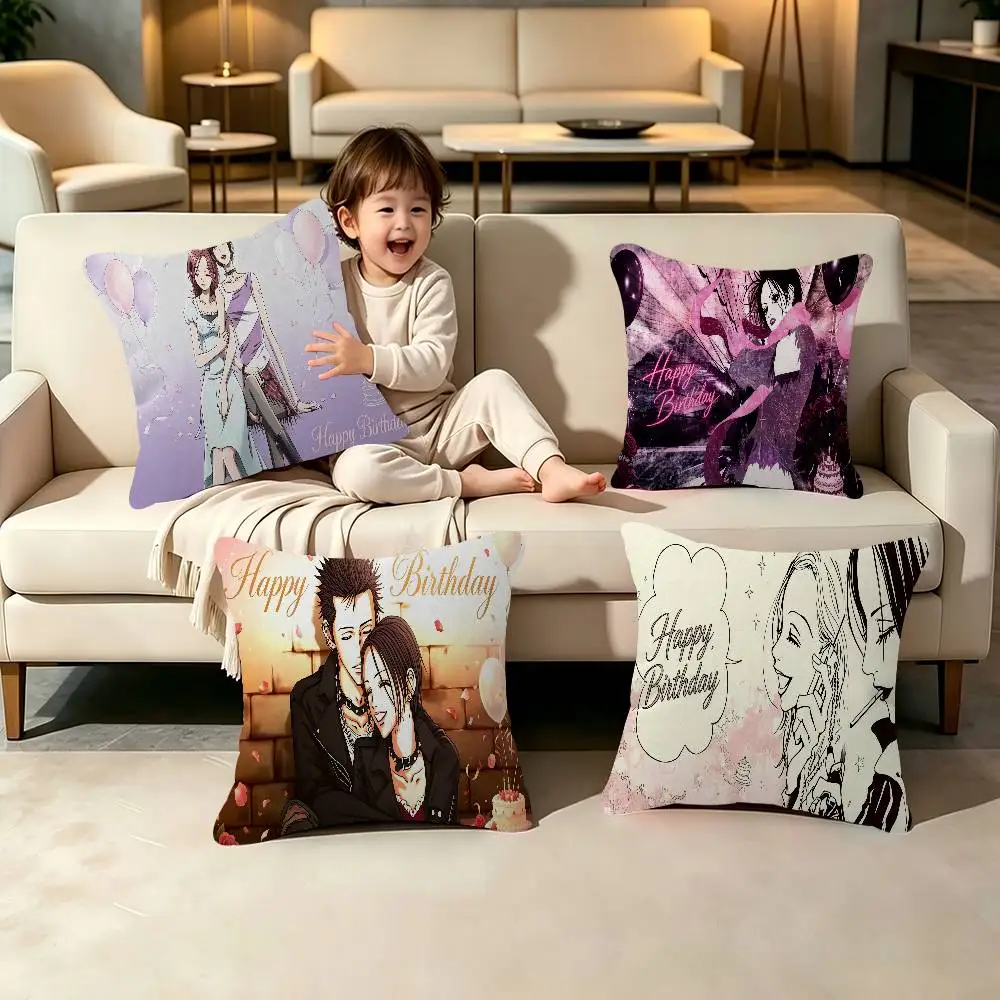 Osaki Pillow Case Sofa Living Room Nana Bedroom Double-sided Printing Square Cushion Nap Time Pillow Case