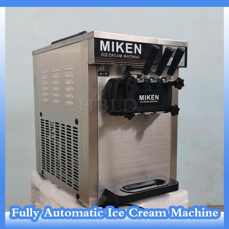 Affordable Soft Ice Cream Machine With Three Flavors, Commercial Stainless Steel Frozen Yogurt Machine