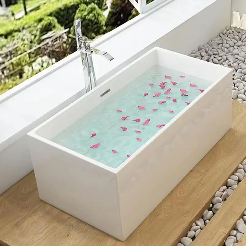 Household wholesale square thickened small apartment deep bubble freestanding bathtub acrylic integrated molding bathtub Others
