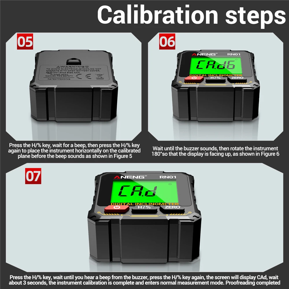 مقياس زاوية المستوى الرقمي 0 ~ 360 ° LCD الإلكترونية المنقلة الميل الصغير قاعدة مغناطيسية شطبة المنقلة أداة قياس #6