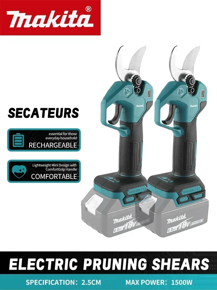 Makita – sécateur sans fil sans balais 18V, outil parfait pour une coupe facile et précise des arbres fruitiers et des branches dans les jardins