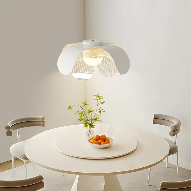 Nordic Modern Pendent Lamp Flower Chandelier Eye Protection Bedroom Kitchen Simple Full Spectrum Dining Room Home Decoration