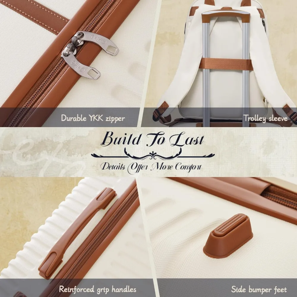 3 Piece Luggage Set - Lightweight Hardshell Carry-On Spinner Suitcase with TSA Lock, Gray for Travel