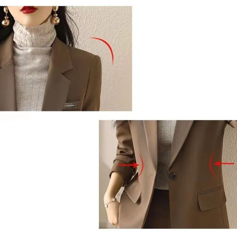 女性のためのシックなプロのブレザージャケット,カジュアルな長袖トップス,スリムなオフィスアウター,デザインセンス,新しい,春,秋,2022