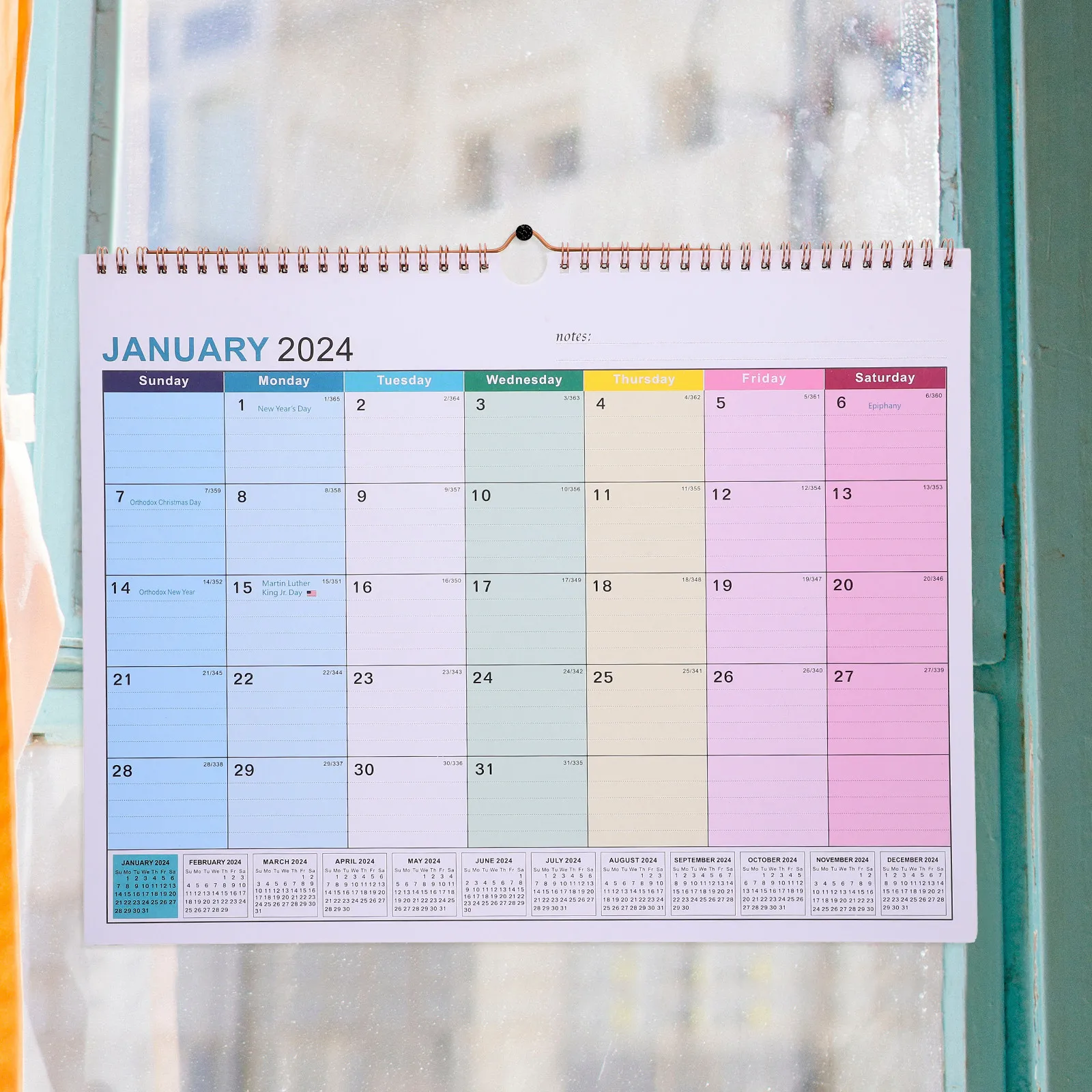 

2024 -2025 Calendar with Lines Thick Paper Large First Modern Annual Wall Hanging Office Appointment