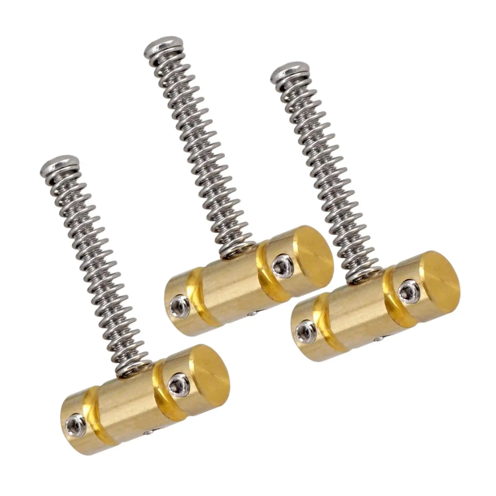 3 Pieces Brass Compensated Saddles Set Professional Guitar Compensated Bridge Brass Saddles Set for Electric Guitar Replace Part