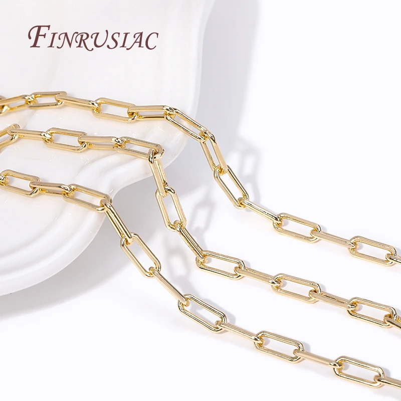 Großhandel Bulk-Kabelketten für die Schmuckherstellung, hochwertige Spulenketten aus 14 Karat vergoldetem Metall, DIY-Halskette, Armband-Zubehör – Detail 21