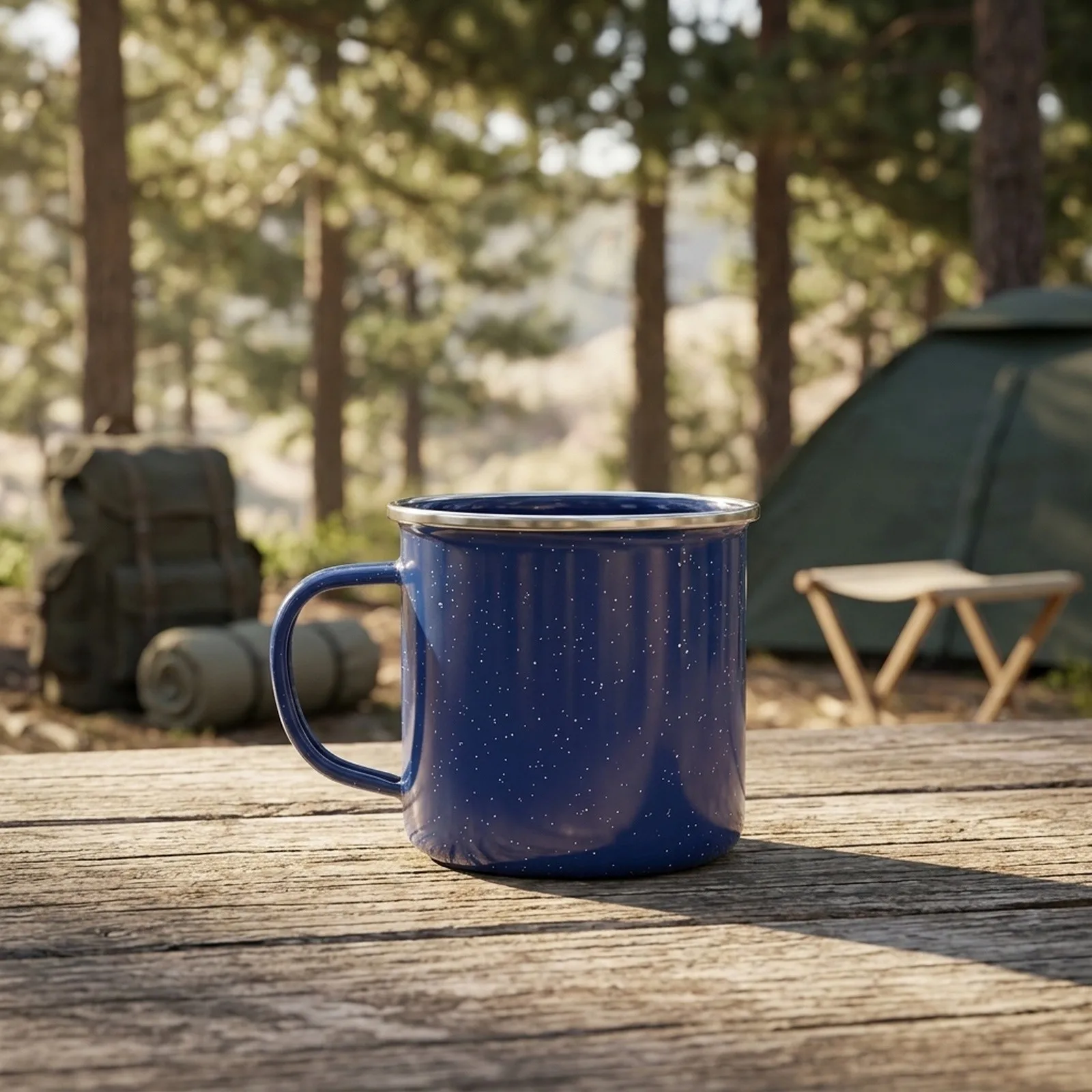 330ml Enamel Cup With Handle For Campfire Use Supporting Drinks And Basic Cooking Like Soup Or Eggs During Adventures