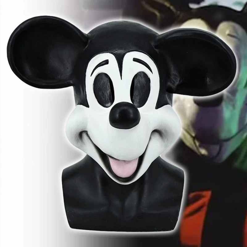 2024 New Halloween Cosplay Mouse Head Mask Halloween Christmas Performance Dance Party As A Mickey Steamboat Willie Cosplay Prop