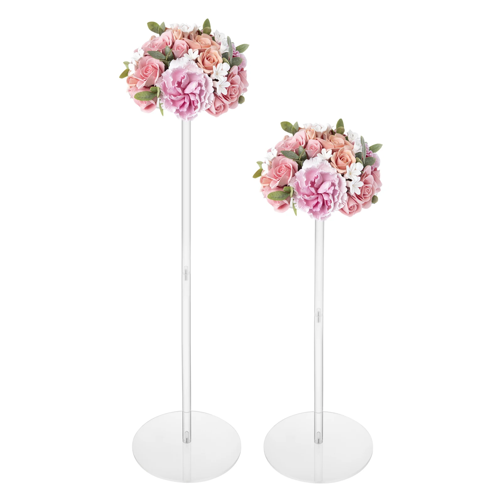 10Pcs Acrylic Flower Stands Cylinder Holders For Party Tables Decorations, Weddings 60cm/80cm