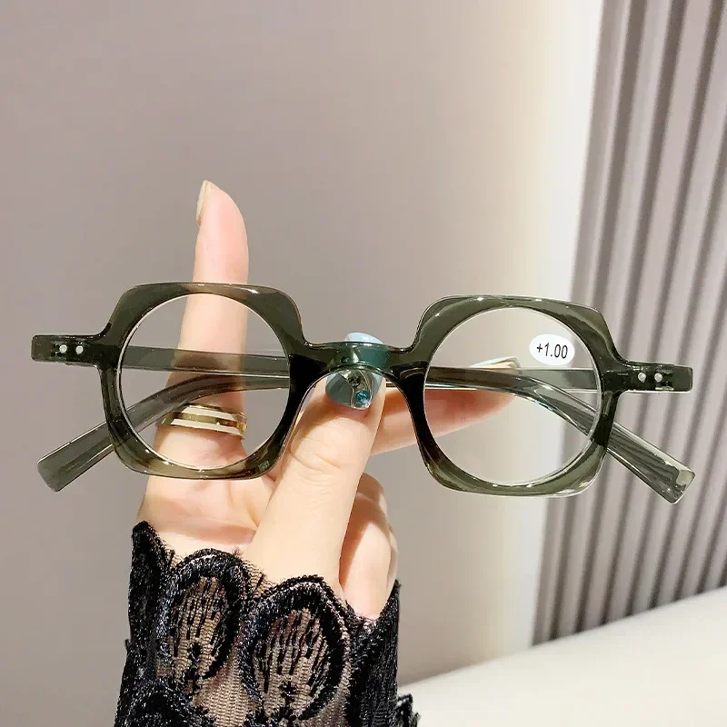 Anti Blue Light Presbyopia Glasses Restoration Antique Frame Concave Art Original Glasses Decorative Glasses with Prescription image 3