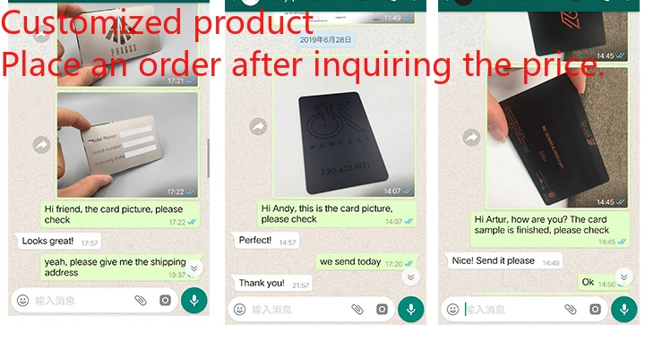 Customized product Luxury Rose Gold Brushed Stainless Steel Metal Business Cards