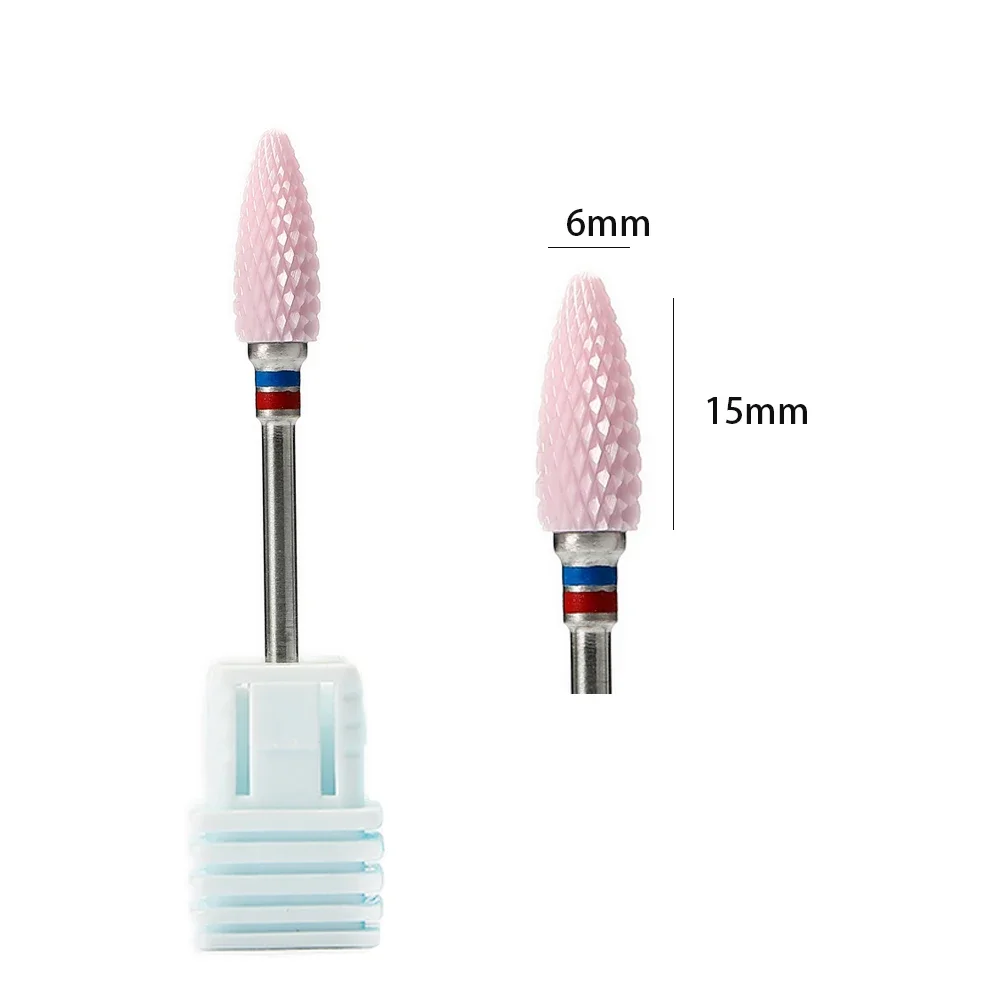 Per trapano elettrico Strumenti per nail art Accessori Punta per trapano per unghie in ceramica Rotary per cuticole Burr Gel Remover Lime Mulini 1 pz