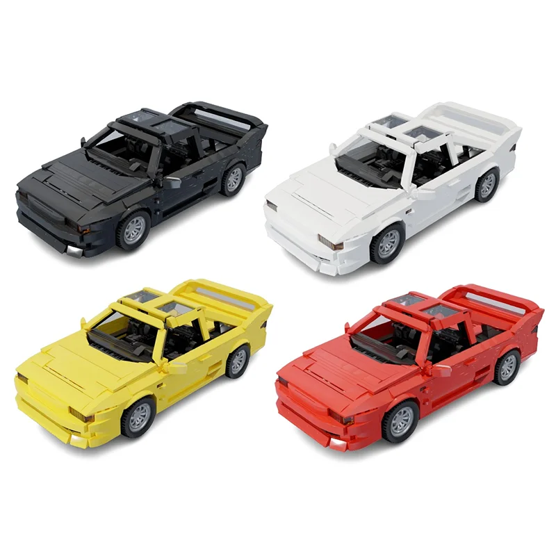 

Toyotaed MR2 Building Set, Four Colors (Red, Yellow, Black, White), Two Engine Types (Turbo/NA), 1330 Pieces