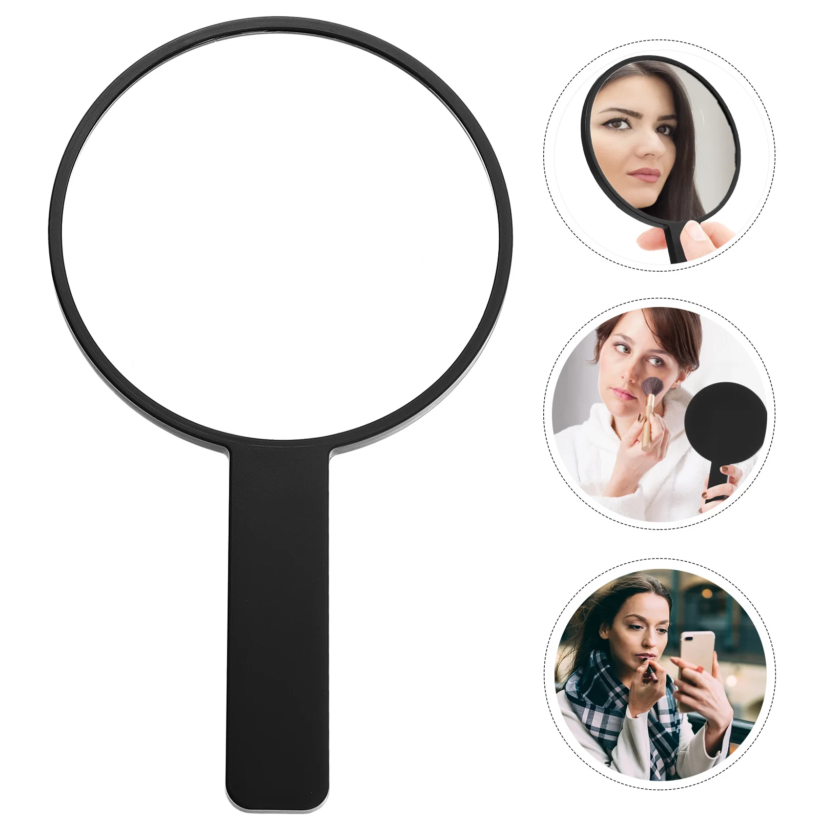 Handspiegel mit Lichtvergrößerung, tragbarer Reise-Make-up-Waschtisch für kleine Frauen