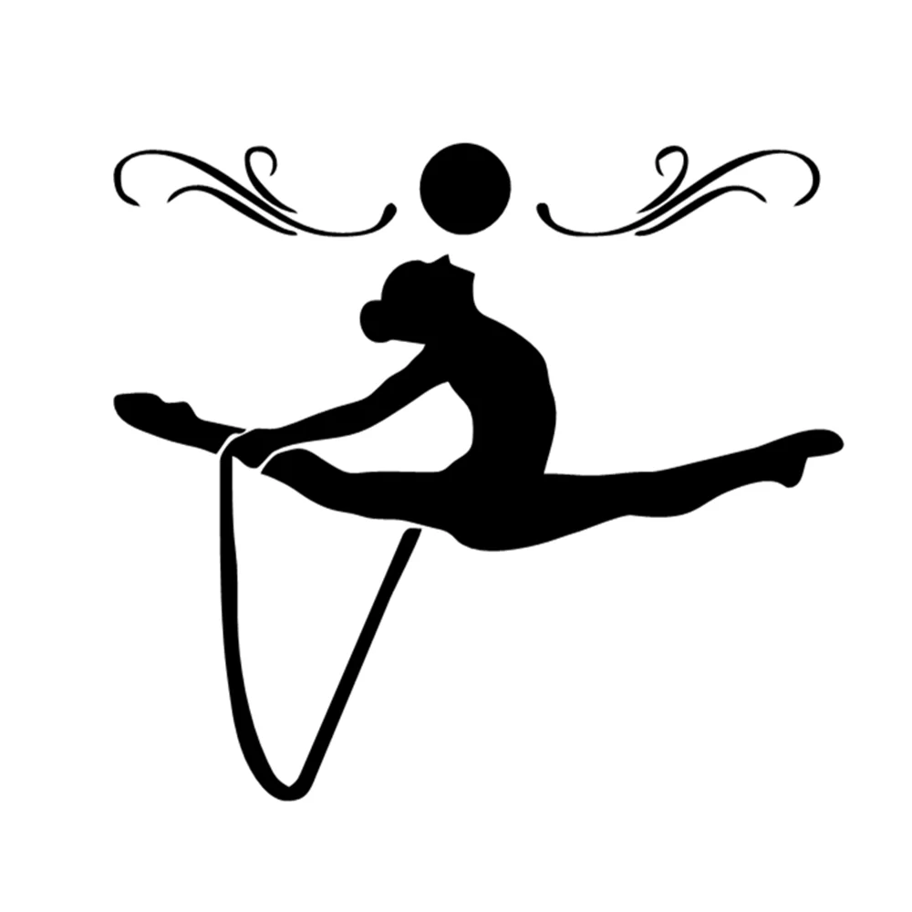 

13.6X12.3CM Gymnastics Silhouette Decal Vinyl Stickers Waterproof Removable for Car Window Laptop Water Bottle Yoga Mat Sport