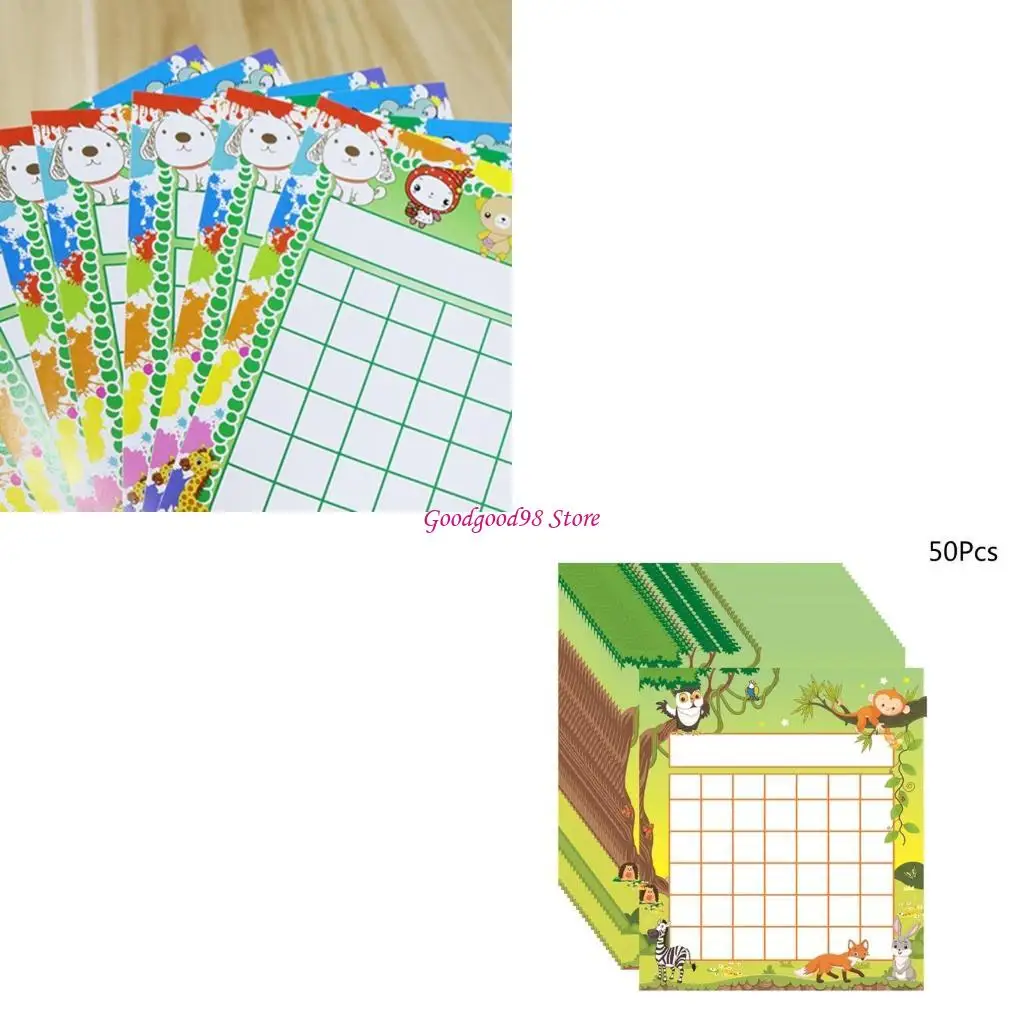 50 조각 교실 인센티브 차트 만화 어린이 학교 교사 학생을위한 긍정적 인 행동 보상 보드