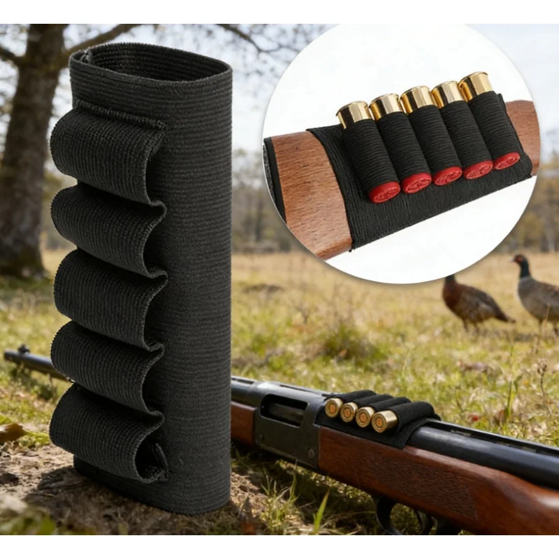 1Pc Tactical Hunting Hook Loop 6 Rounds Shell Holder Shotshell Insert Card Strip With Adhesive Back For 12 Gauge