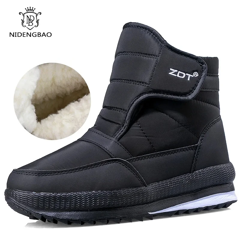 

Winter Men Ankle Snow Boots Waterproof Non Slip Shoes for Men Casual Keep Warm Plush Plus Size Couple Footwear Chaussure Homme