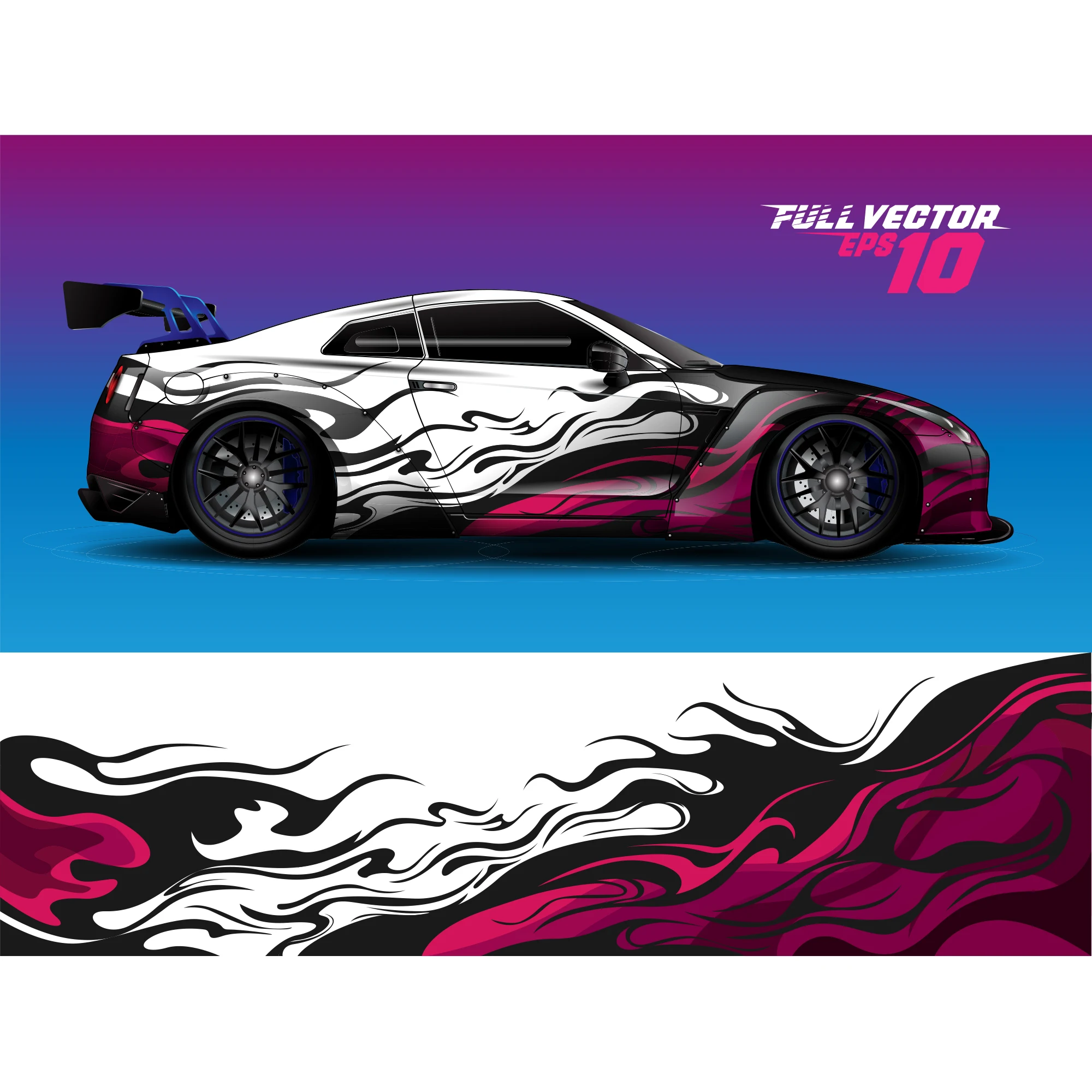 Racing Car Stickers Car Full Wrap Sticker Car Decal Decorative Cut Body Racing Graphic Decal Vinyl Wrap Modern Red Width 60cm