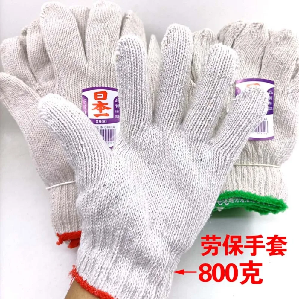 12 pairs/pack of 800g, roving gloves, thickened cotton thread gloves, labor insurance, construction gloves, work protection