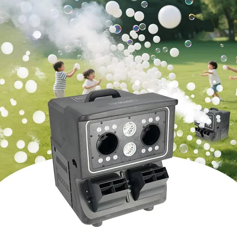 4 Head Rainproof 1500W DMX Remote Control LED RGB Fog Bubble Machine with Metal for Indoor/Outdoor Stage DJ Bar Party Events