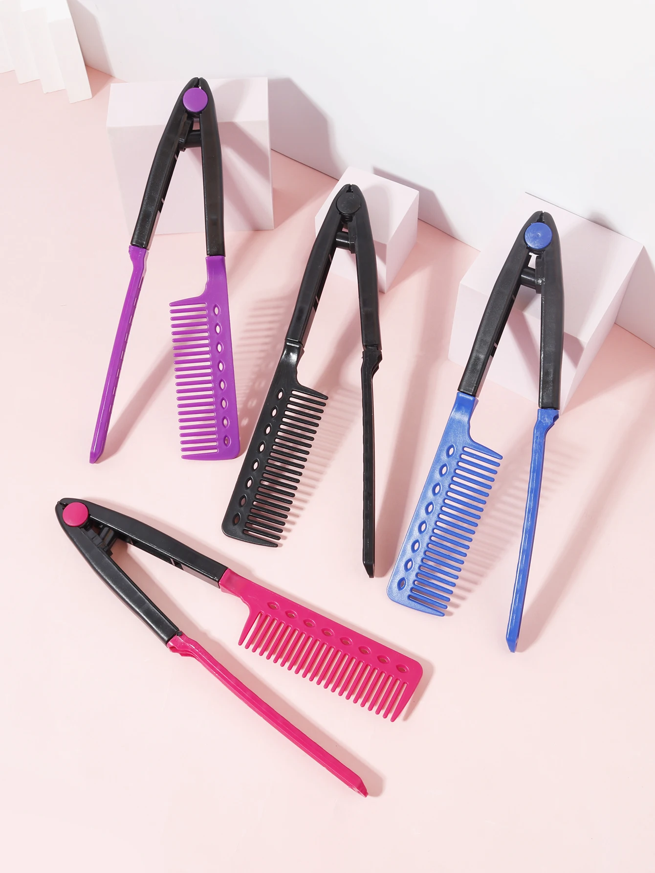 Glatthaarbürste, V-förmiger Glätteisen, glättendes Haar, geeignet für Friseursalons, speziell für Echthaarperücken