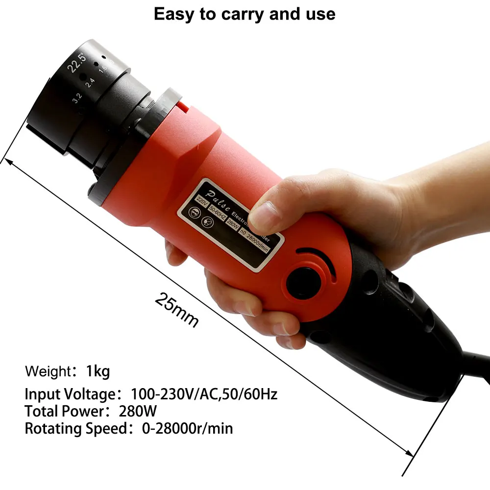 GhionChion Handheld Tungsten Elektrode Grinder Draagbare Tungsten Naald Slijpen Machine 1-4mm Tungsten Staaf Grinder 22.5 ° en 30 °