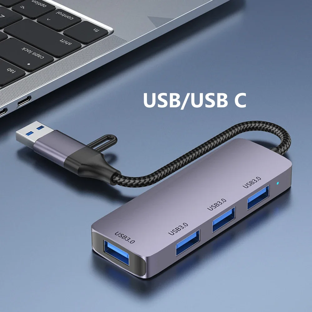 YUCUN USB3.0 HUB 3 0 4 Ports USB 3.0 Adapter 5Gbps High Speed Multi USB-C Splitter for Lenovo Macbook Pro PC Accessories USBC