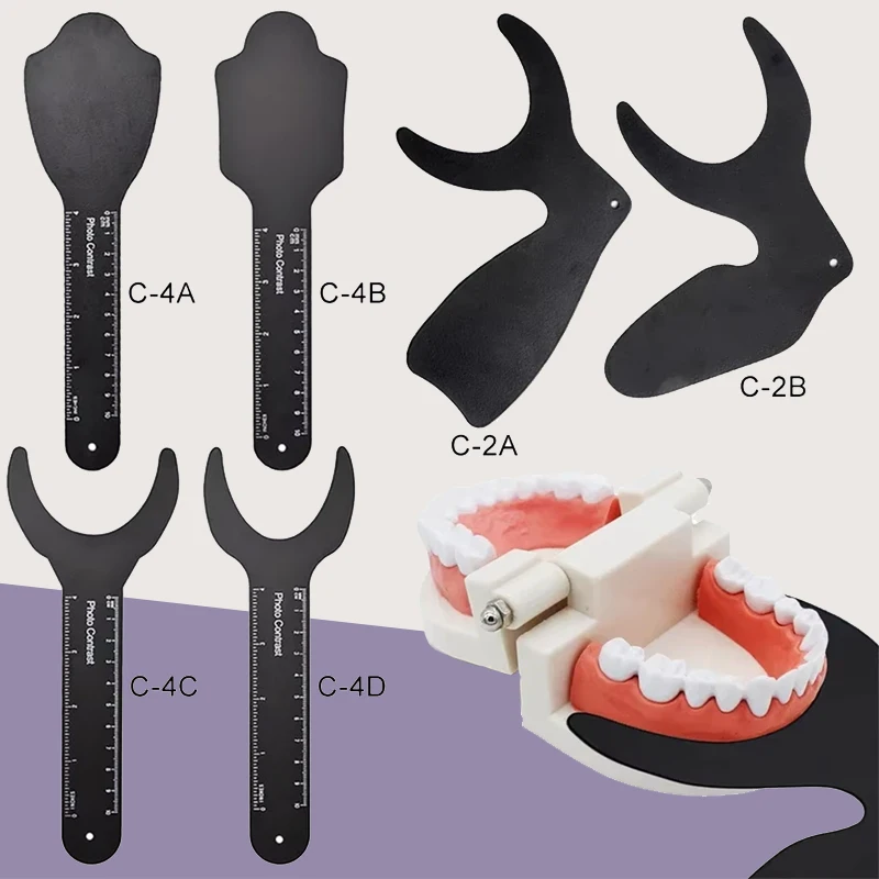 

Autoclavable Dental Orthodontic Black Background Photo Image Contrast Board Oral Cheek Plate with Scale Mark Dentist Tools
