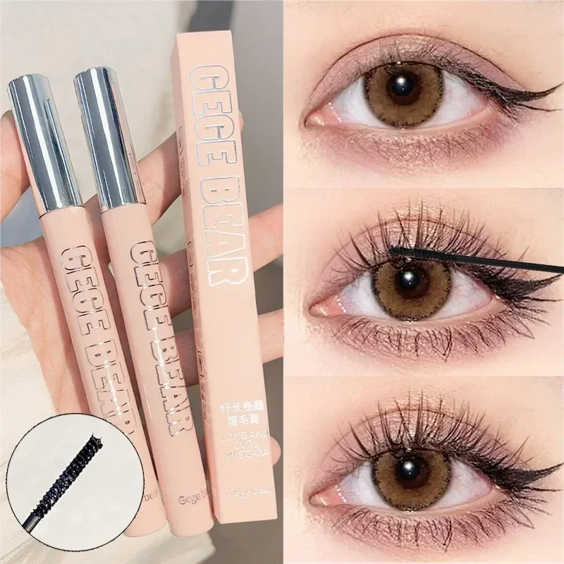 Waterproof Silk Fiber Mascara Black Brown Small Brush Lengthens Curling Eyelashes Lasting Anti-sweat Non-smudge Mascara Makeup