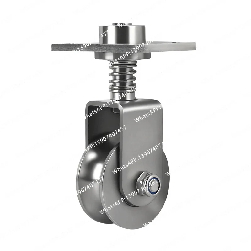 304 Stainless Steel V U H Shaped Omni-wheel Universal Pulley Sliding Gate Accessoreis Ground Rail Rollers with Spring