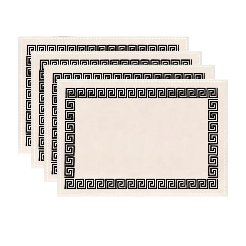 Printed Christmas Linen Placemats Restaurant Atmosphere Decoration Thermal Insulation Mats Western Food Mats Home Decoration