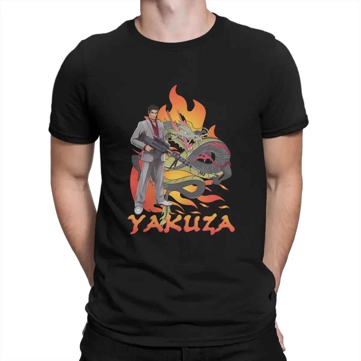 Men's T-Shirt Kiryu Dragon Fashion Pure Cotton Tee Shirt Short Sleeve Yakuza Kiwami Dragon T Shirts O Neck Tops New Arrival