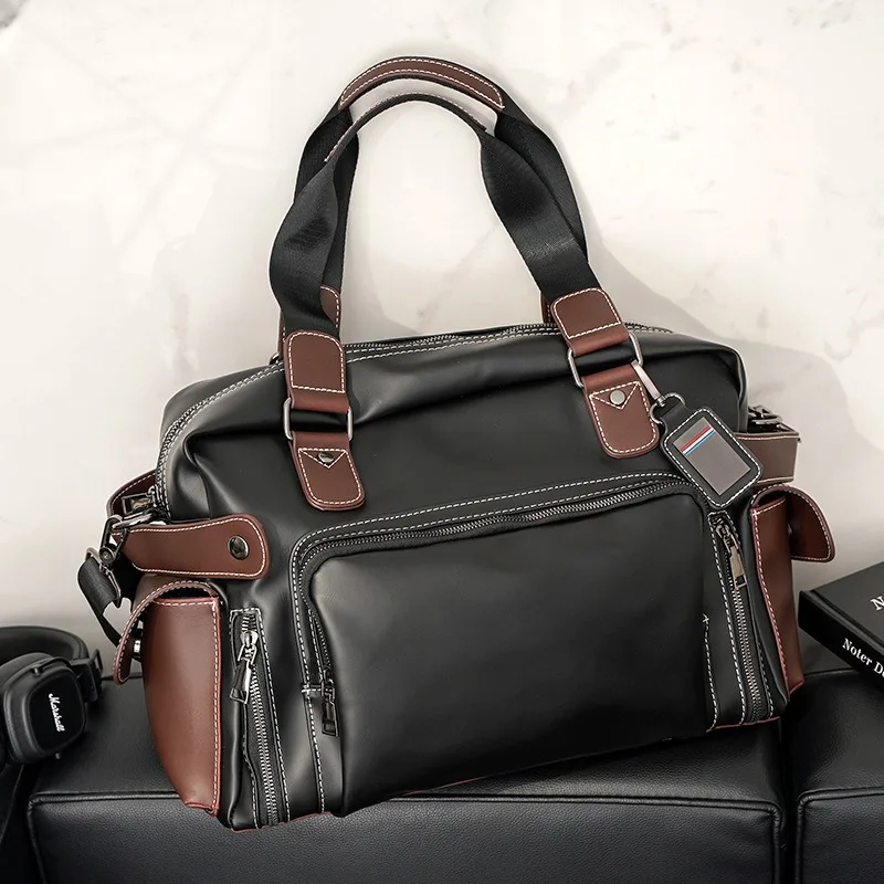 High Quality Handbag Men Business Briefcase Vinatge Fashion Top-Handle Bags For Men Large capacity Travel Laptop Bags Satchels