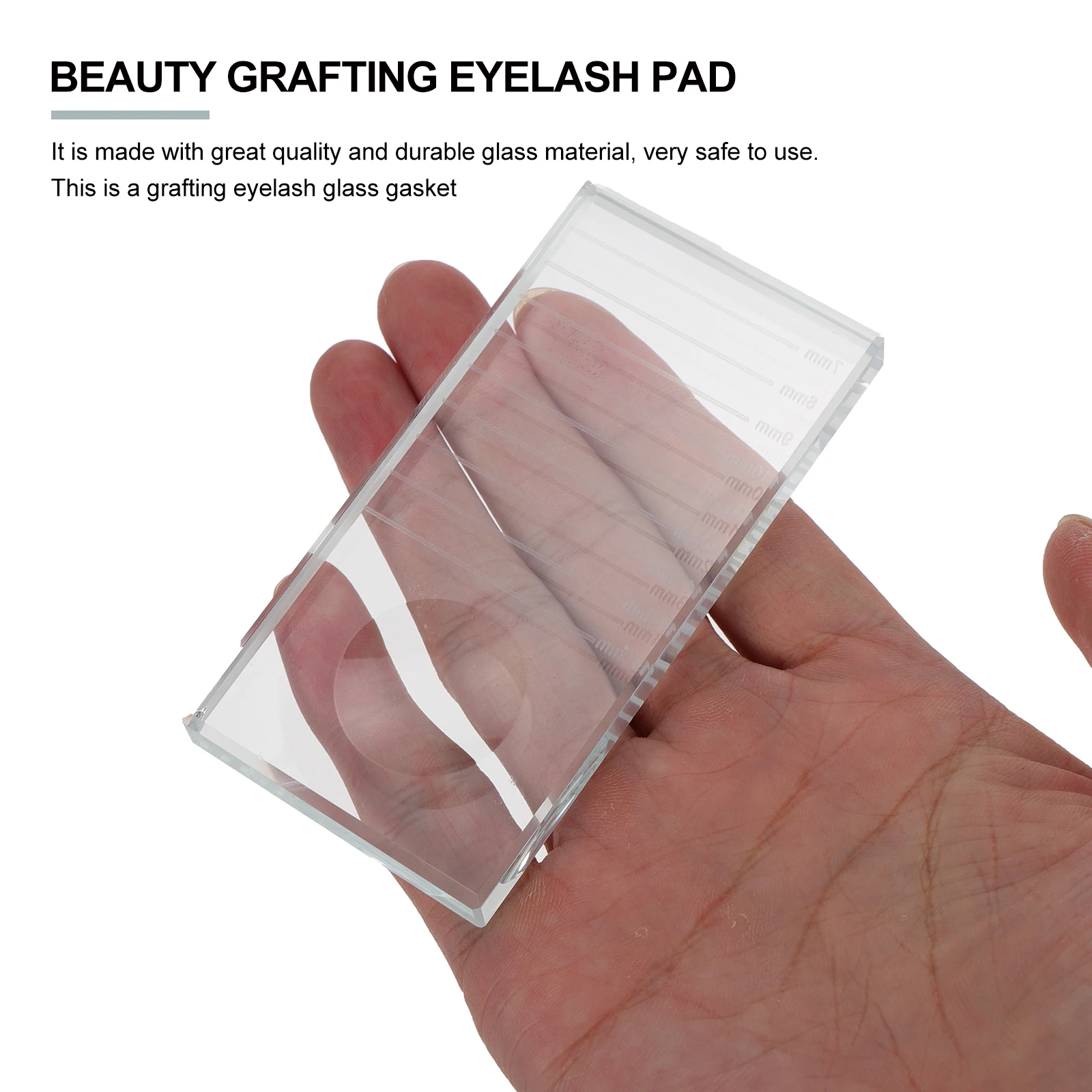 

Eyelash Grafting Tray Glass Plate for Extension Reusable Durable Beauty Tool Pallet 2in1 Glue Spacer Pad Supplies